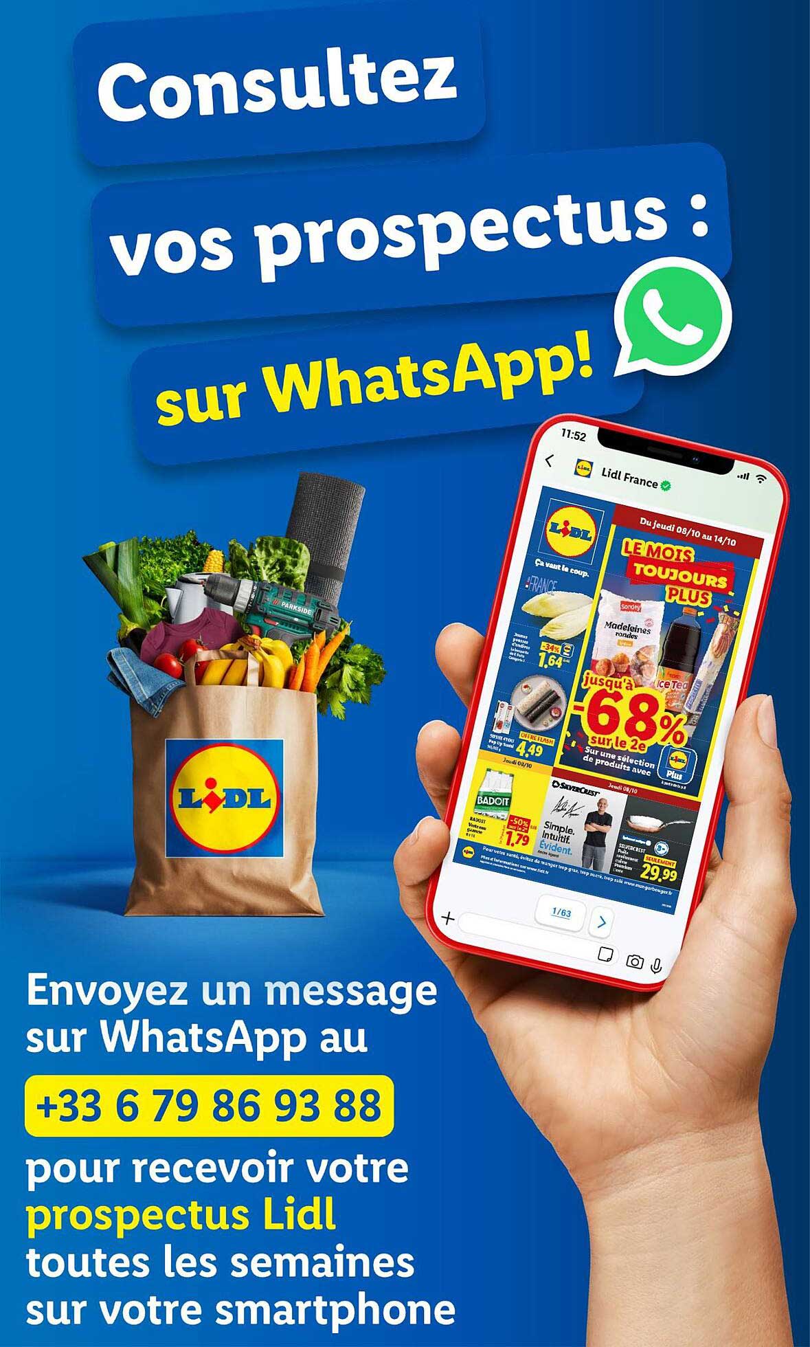 Consultez vos prospectus sur WhatsApp!