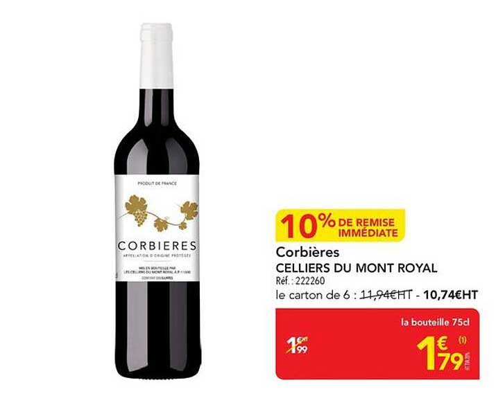 Corbières CELLIERS DU MONT ROYAL