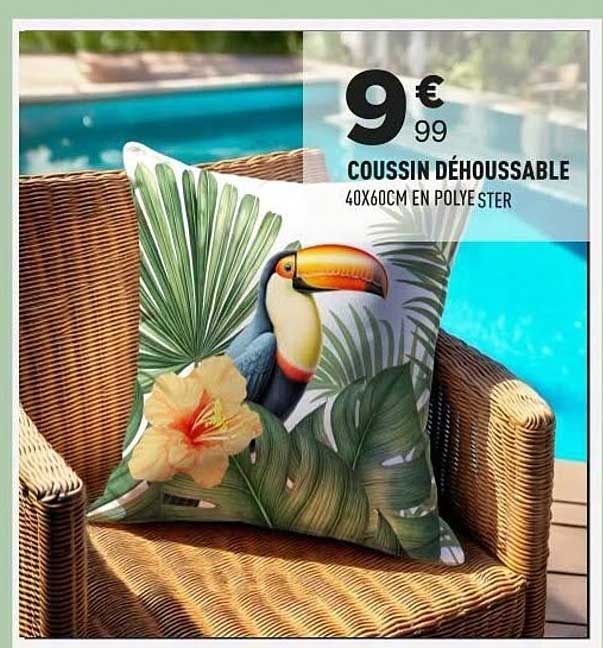 COUSSIN DÉHOUSSABLE 40X60CM EN POLYESTER