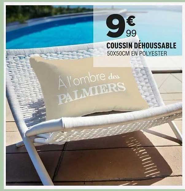 COUSSIN DÉHOUSSABLE 50X50CM EN POLYESTER