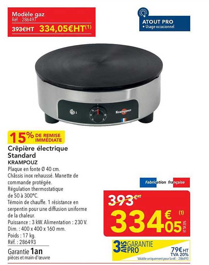 Crêpière électrique Standard KRAMPOUZ