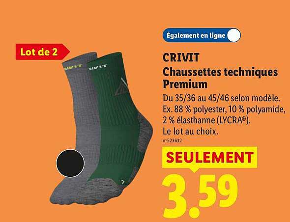 CRIVIT Chaussettes techniques Premium