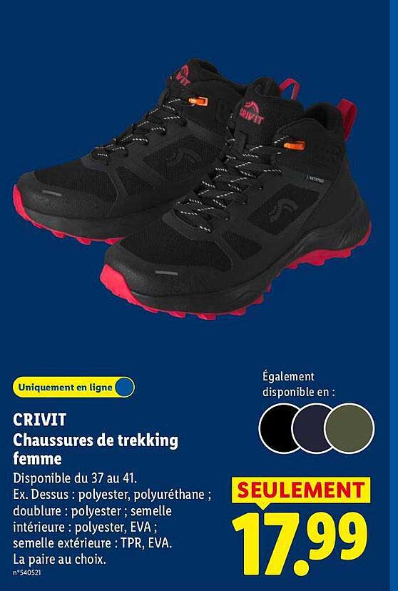 CRIVIT Chaussures de trekking femme