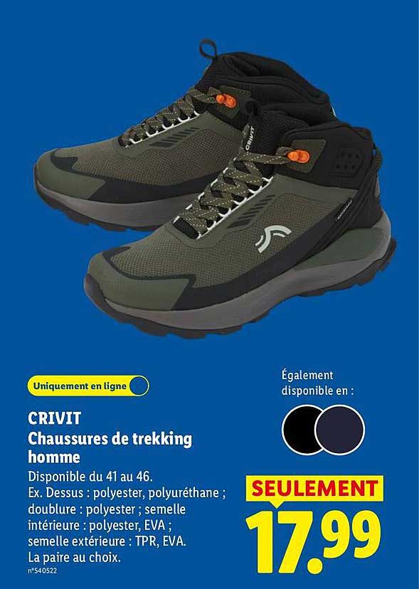 CRIVIT Chaussures de trekking homme