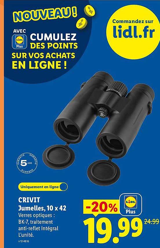CRIVIT Jumelles, 10 x 42