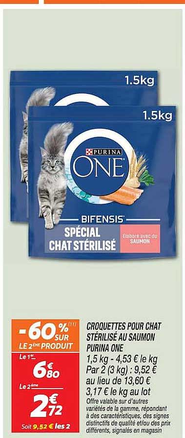 CROQUETTES POUR CHAT STÉRILISÉ AU SAUMON PURINA ONE