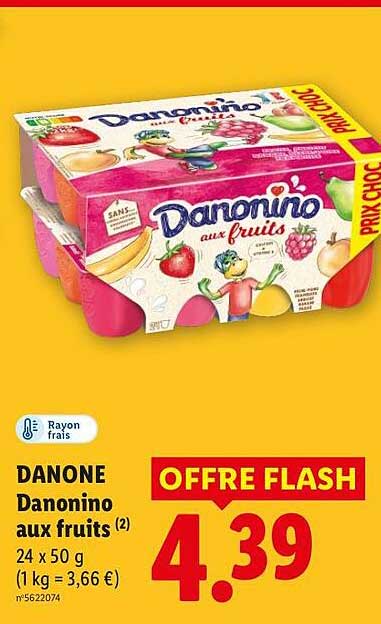 DANONE Danonino aux fruits (2) 24 x 50 g (1 kg = 3,66 €) n°5622074 OFFRE FLASH