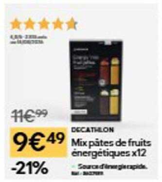 DECATHLON Mix pâtes de fruits énergétiques x12