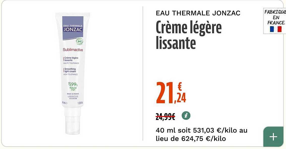 EAU THERMALE JONZAC Crème légère lissante