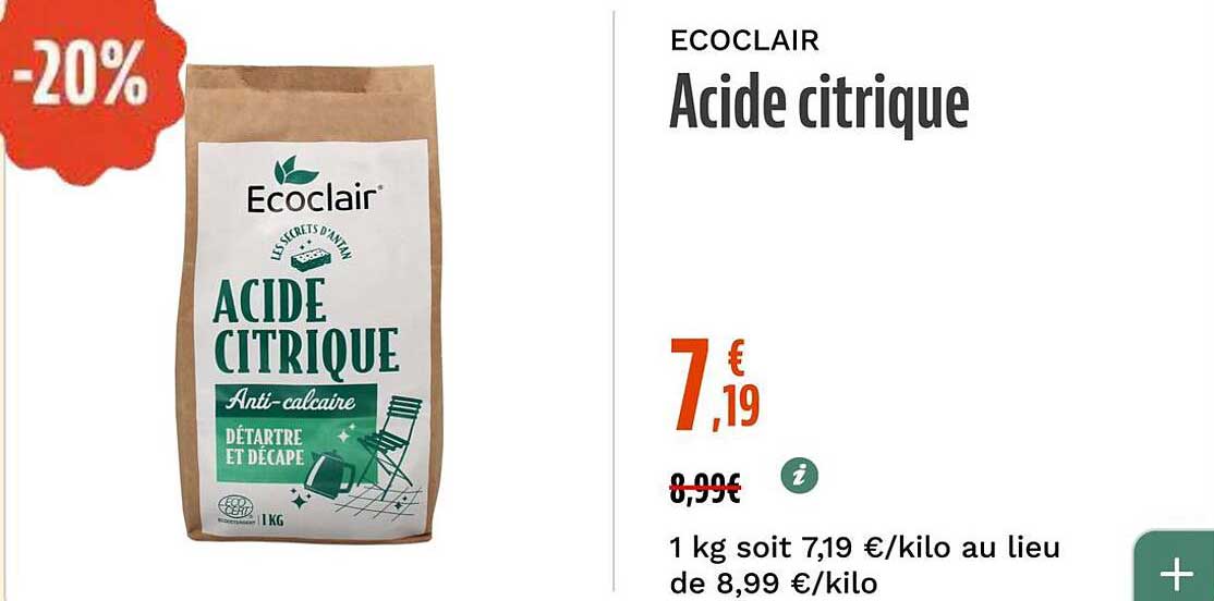 ECOCLAIR Acide citrique