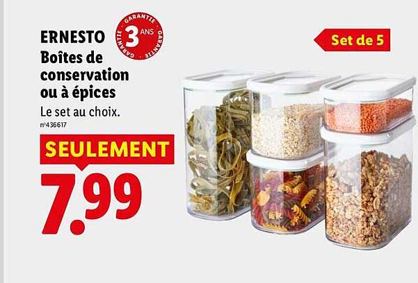 ERNESTO Boîtes de conservation ou à épices