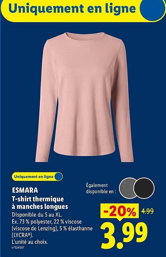 ESMARA T-shirt thermique à manches longues