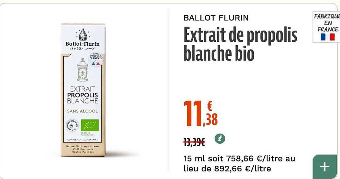 Extrait de propolis blanche bio