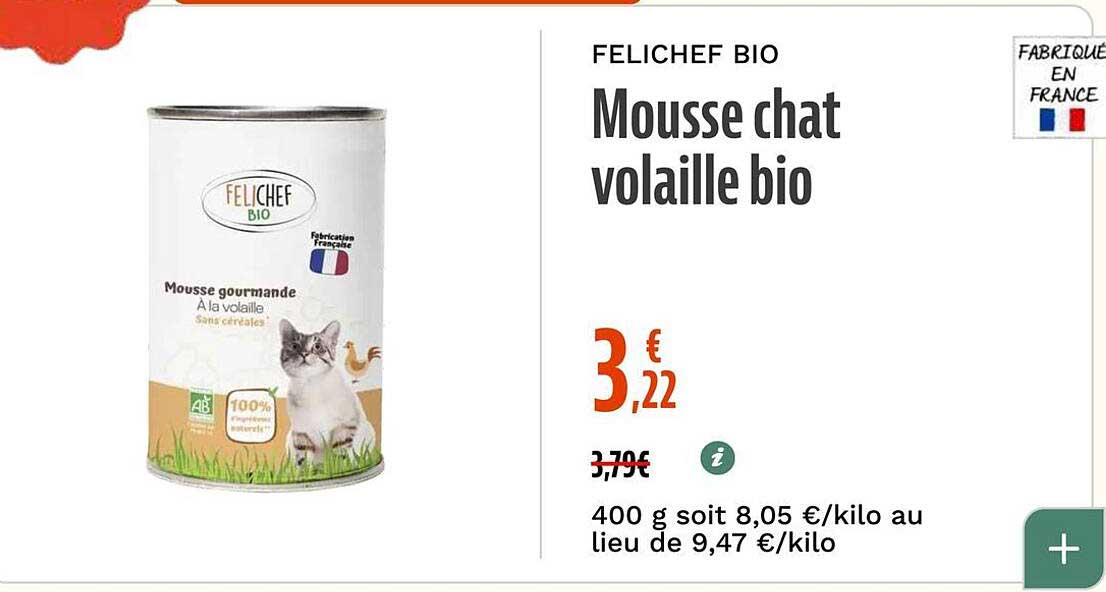FELICHEF BIO Mousse chat volaille bio