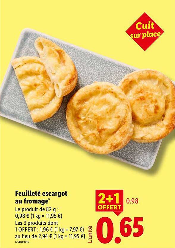 Feuilleté escargot au fromage