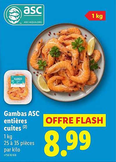 Gambas ASC entières cuites