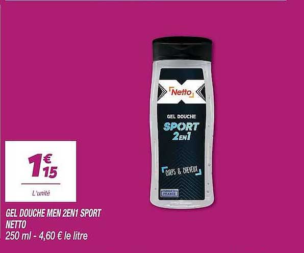 GEL DOUCHE MEN 2EN1 SPORT NETTO