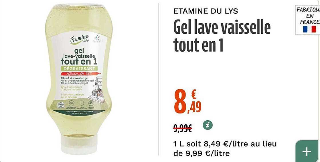 Gel lave vaisselle tout en 1