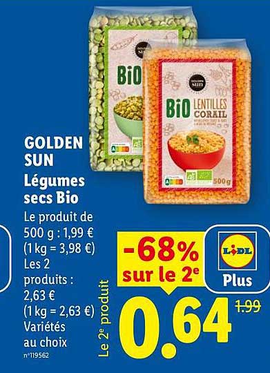 GOLDEN SUN Légumes secs Bio