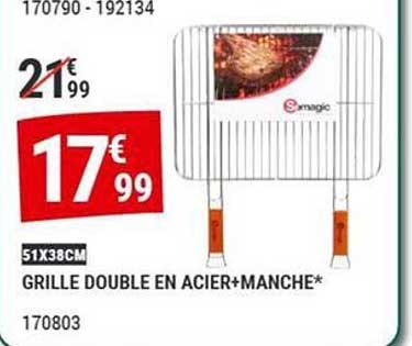 GRILLE DOUBLE EN ACIER+MANCHE*