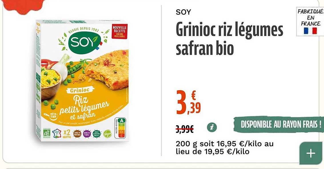 Grinioc riz légumes safran bio