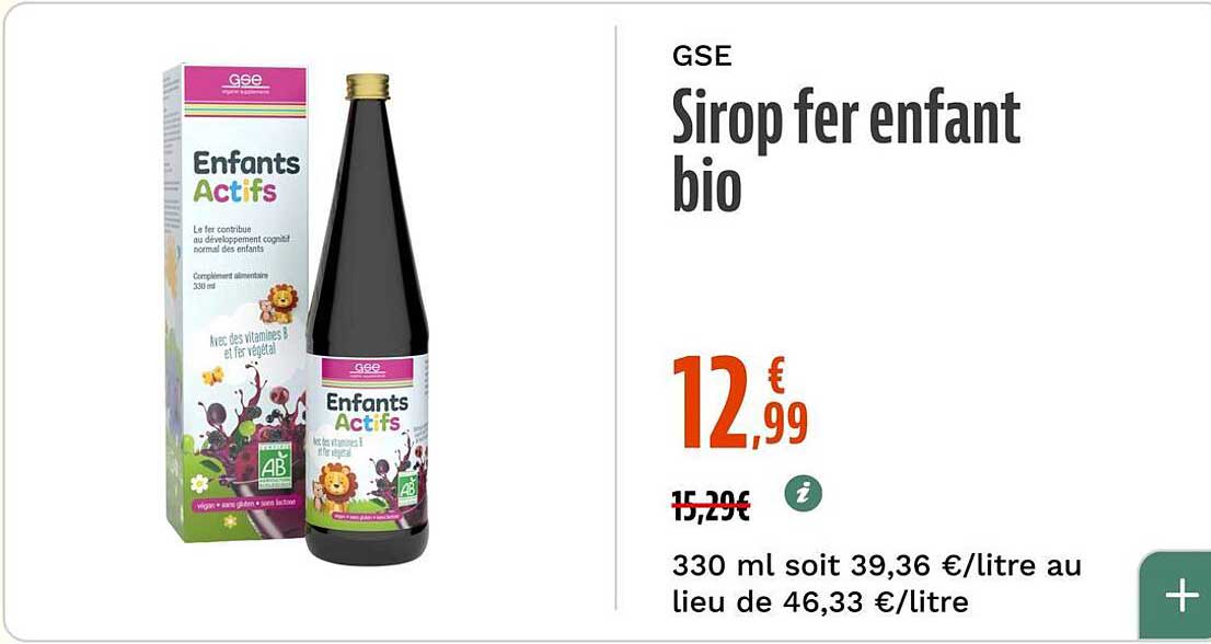 GSE Sirop fer enfant bio