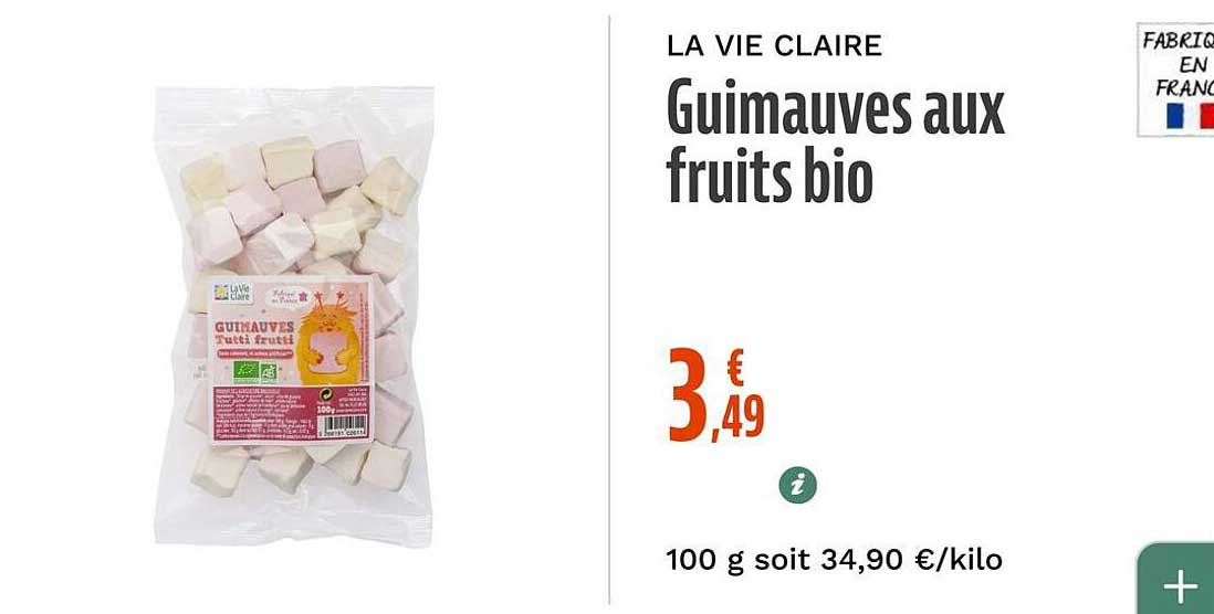 Guimauves aux fruits bio