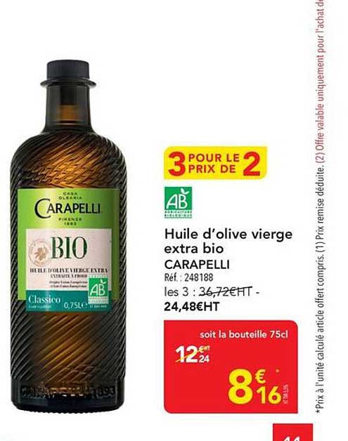 Huile d'olive vierge extra bio CARAPELLI