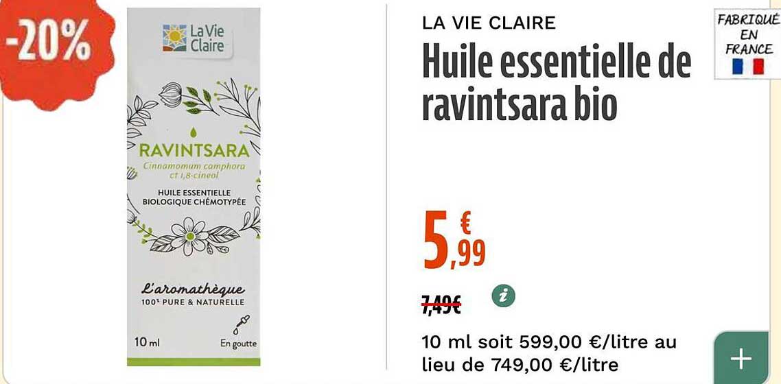 Huile essentielle de ravintsara bio