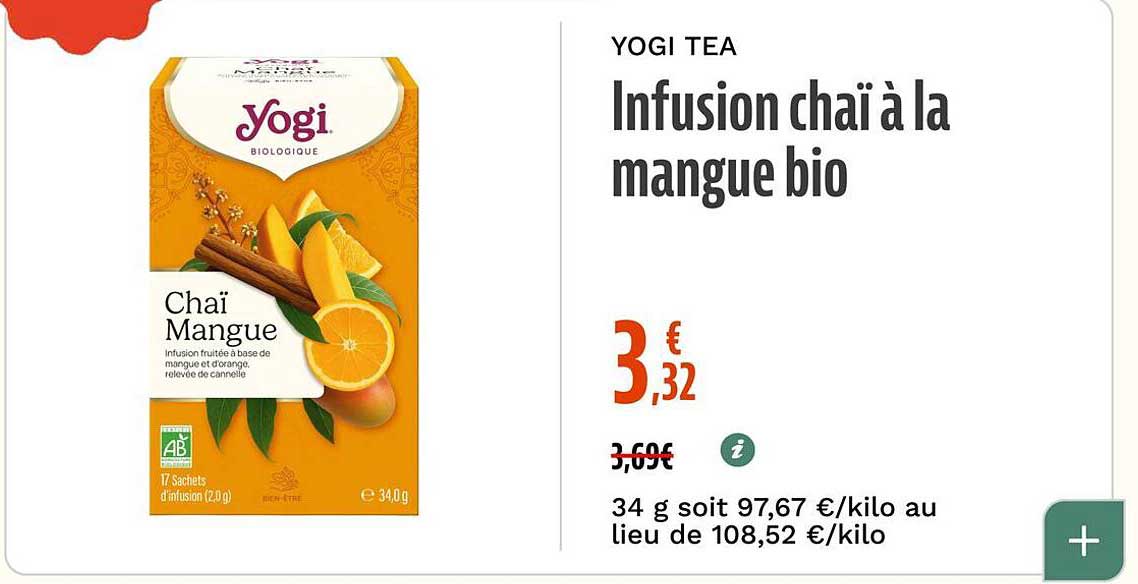 Infusion chai à la mangue bio