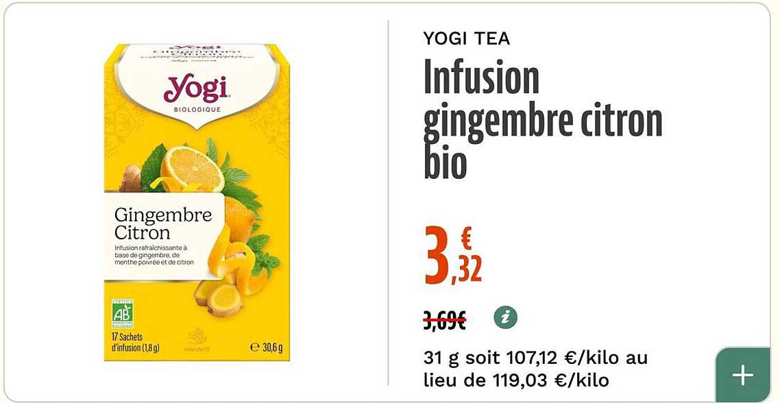 Infusion gingembre citron bio