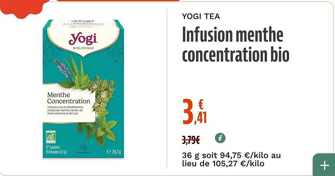 Infusion menthe concentration bio