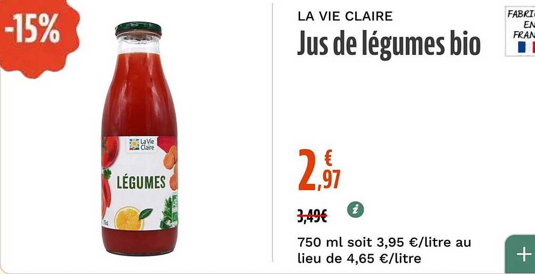 Jus de légumes bio