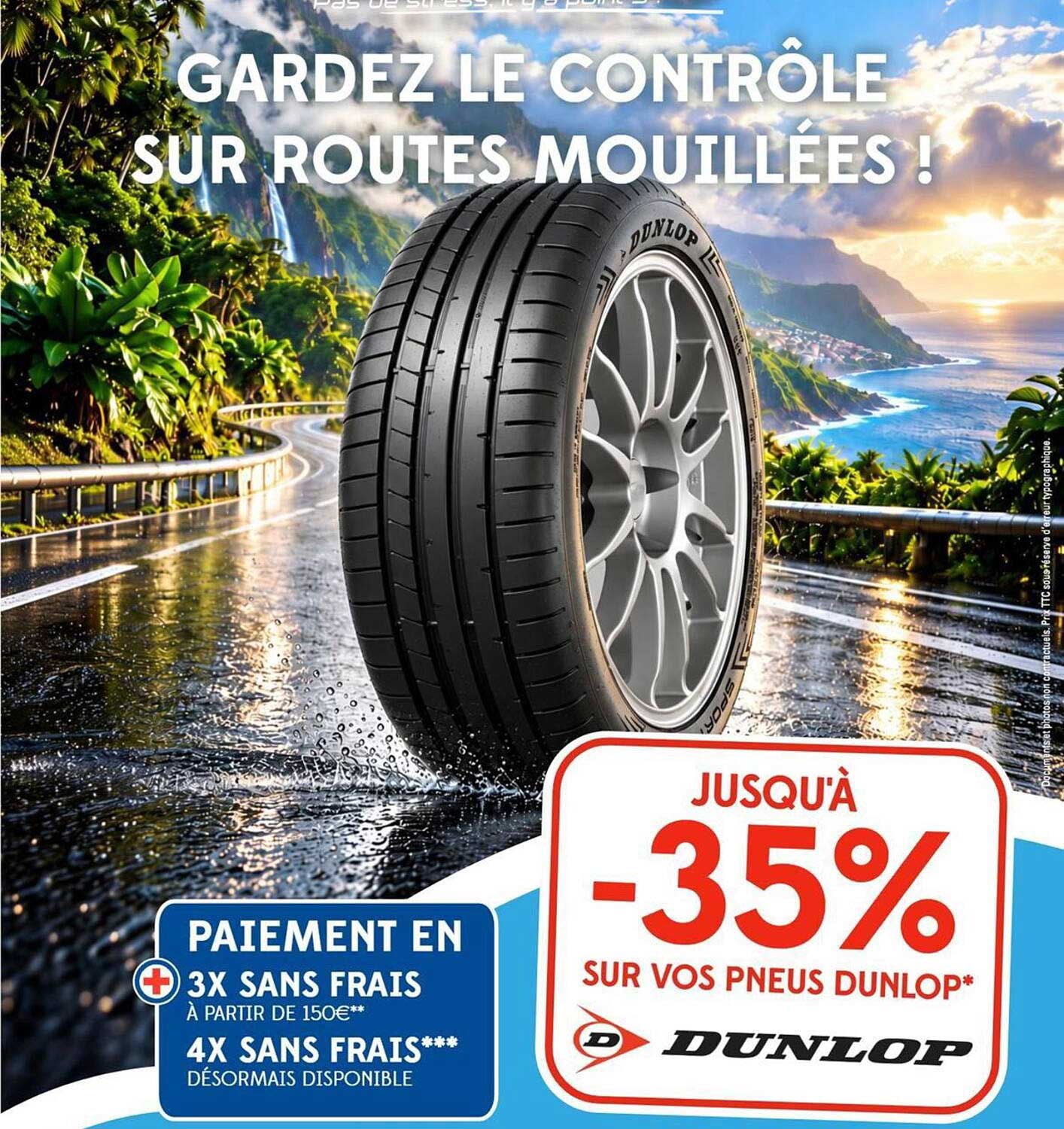 Jusqu’à -35% sur vos pneus Dunlop
