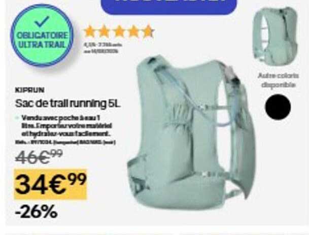 KIPRUN Sac de trail running 5L