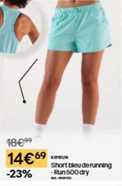 KIPRUN Short bleu de running - Run 500 dry