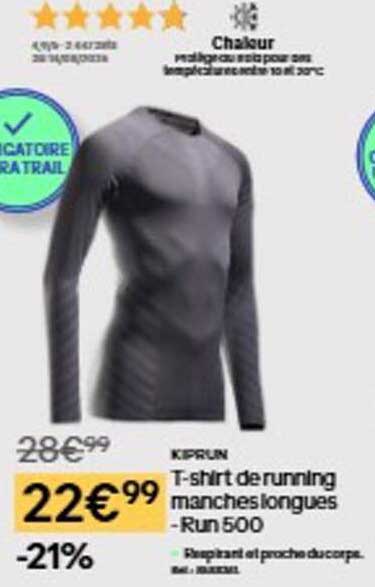 KIPRUN T-shirt de running manches longues - Run 500