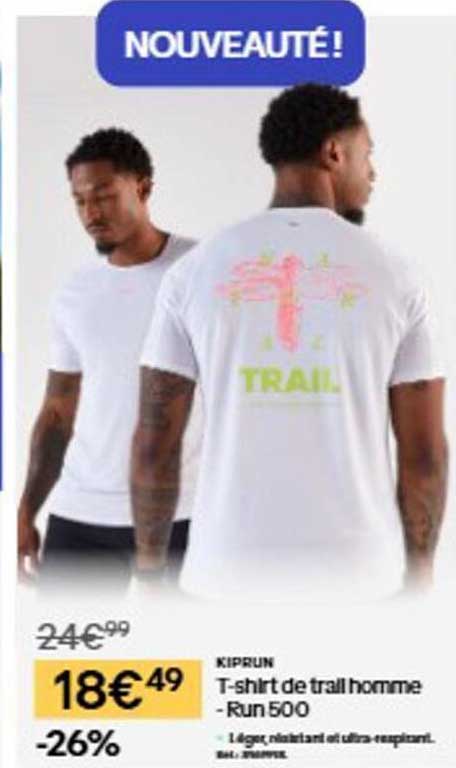 KIPRUN T-shirt de trail homme - Run 500