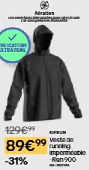 KIPRUN Veste de running imperméable - Run 900