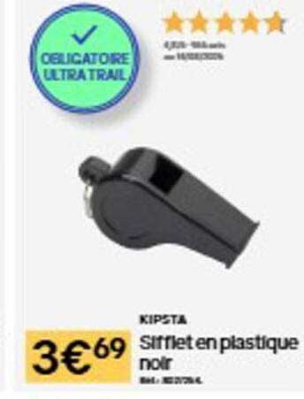 KIPSTA Sifflet en plastique noir