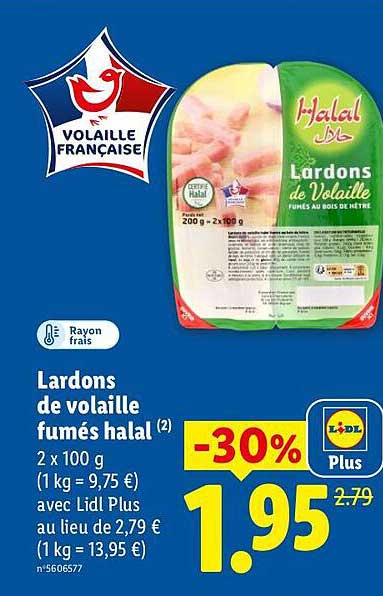 Lardons de volaille fumés halal