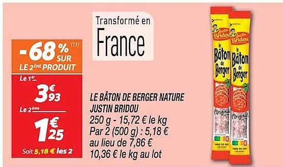 LE BÂTON DE BERGER NATURE JUSTIN BRIDOU