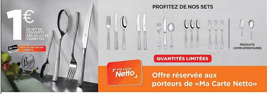 LE SET DE COUVERTS DÈS 20 OU 25 VIGNETTES