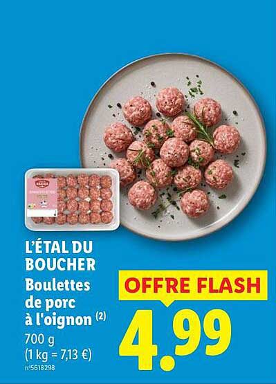 L'ÉTAL DU BOUCHER Boulettes de porc à l'oignon