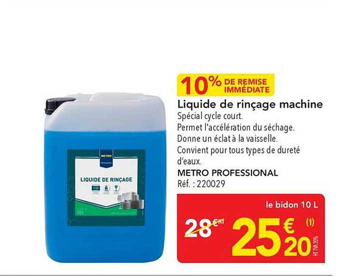 Liquide de rinçage machine