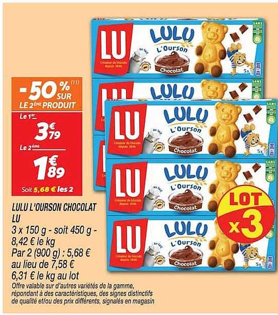 LULU L'OURSON CHOCOLAT LU