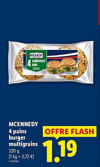 MCENNEDY 4 pains burger multigrains 320 g