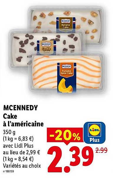MCENNEDY Cake à l’américaine 350 g