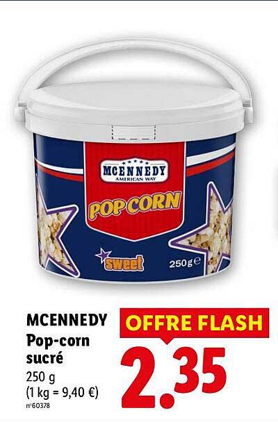 MCENNEDY Pop-corn sucré 250 g
