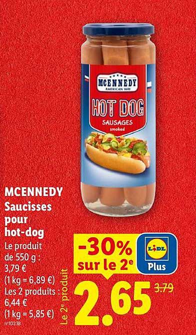 MCENNEDY Saucisses pour hot-dog
